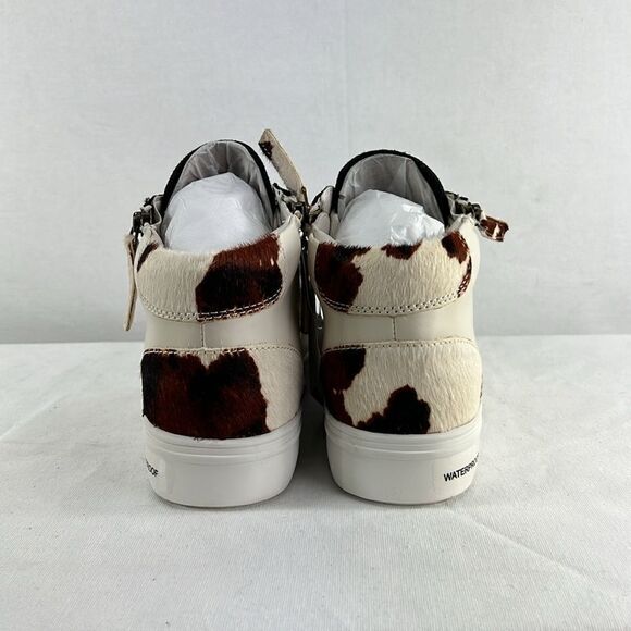 Aqua College Guliette Lace-Up Zip Sneakers- Cow Print Leather- Size 8 - NIB - Picture 3 of 7